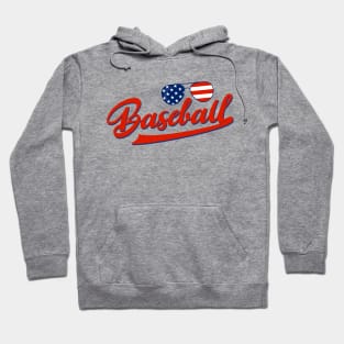 Baseball American Flag Sunglasses Hoodie